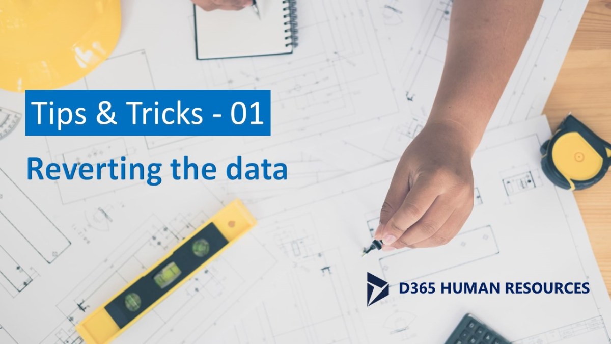 Tips & tricks – 01: Reverting the&nbsp;data